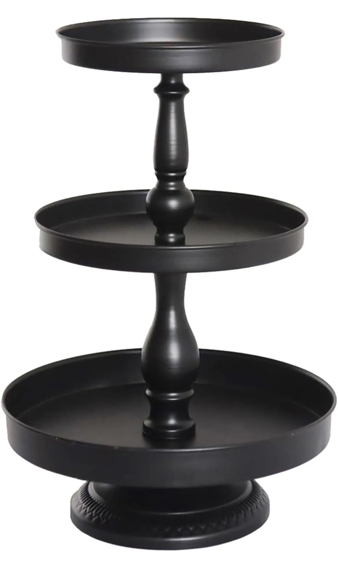 3-Tier Black Metal Dessert Stand