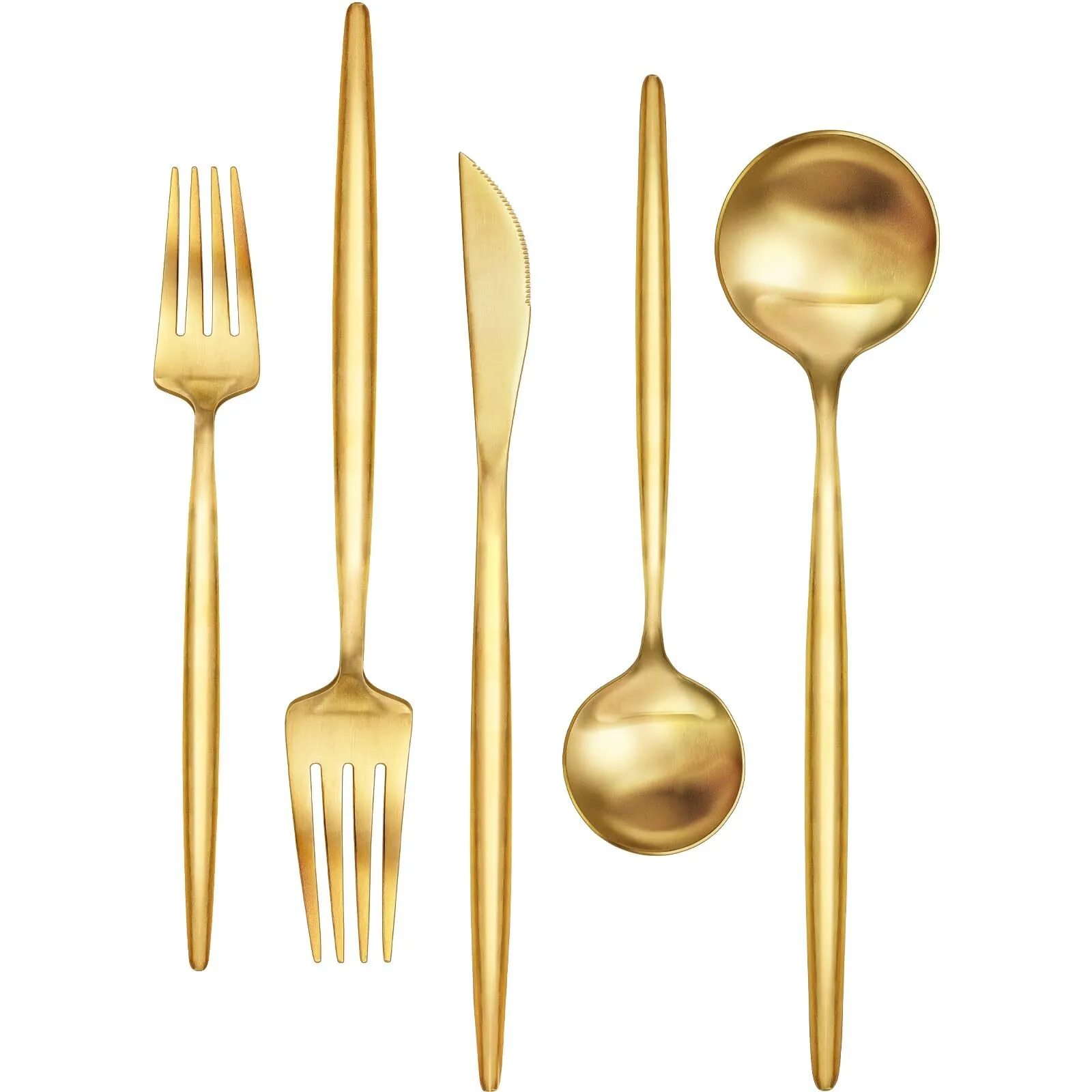 5-Piece Gold Flatware