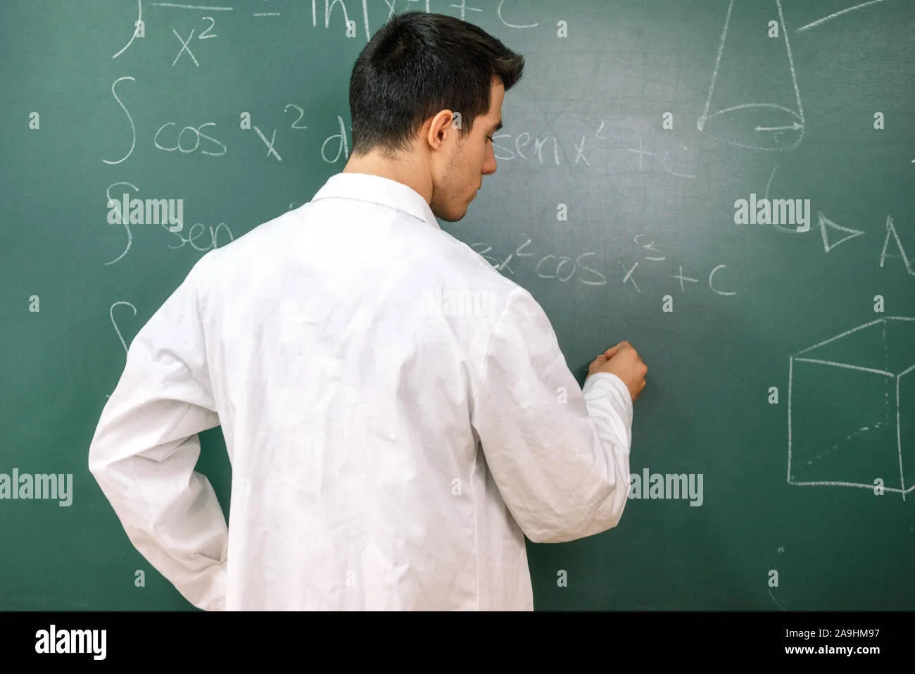 Writing on chalkboard