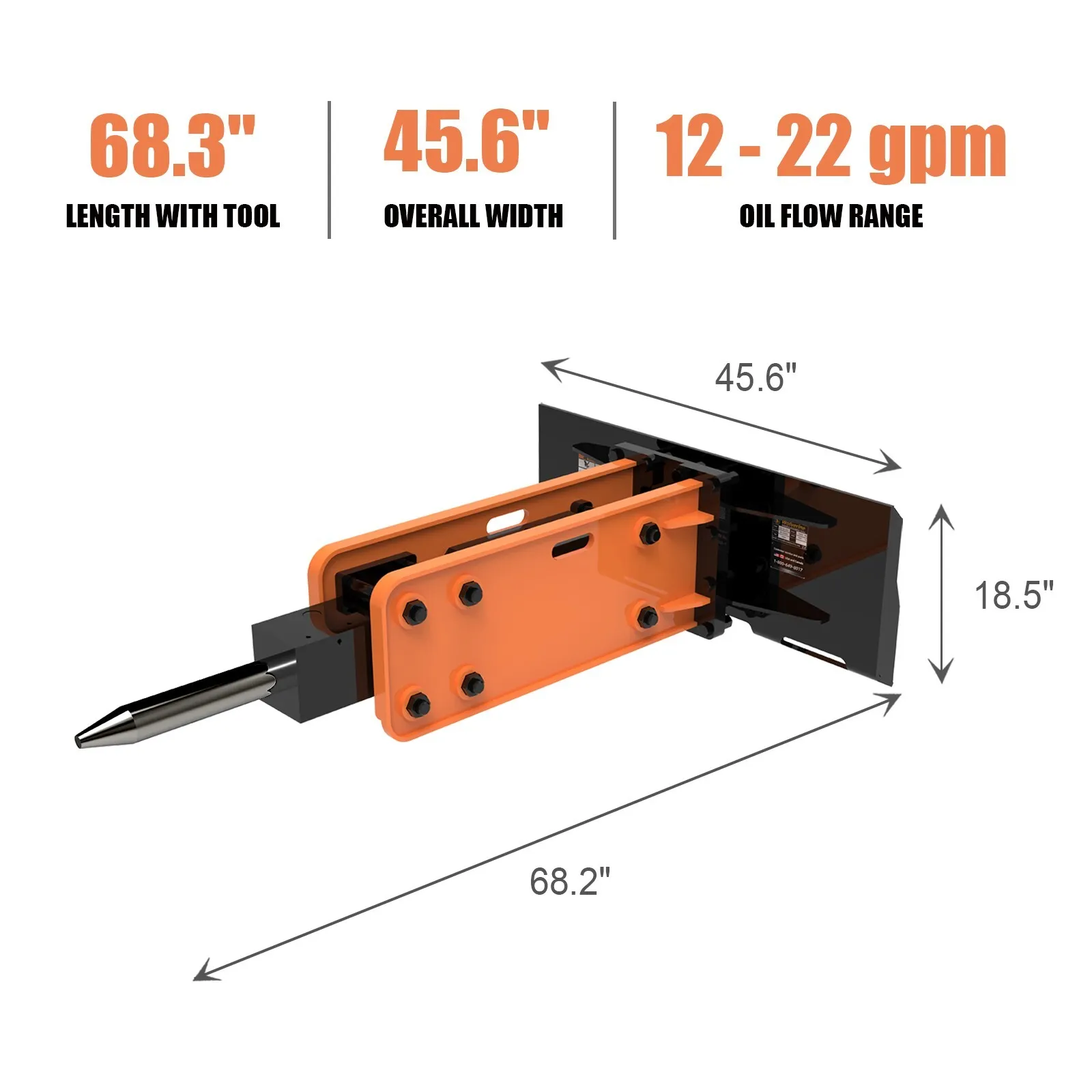 Hydraulic Breaker Rental (Hammer) - 250 lb-ft Impact