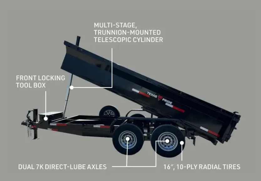 Dump Trailer 7' x 14' Tandem Axle