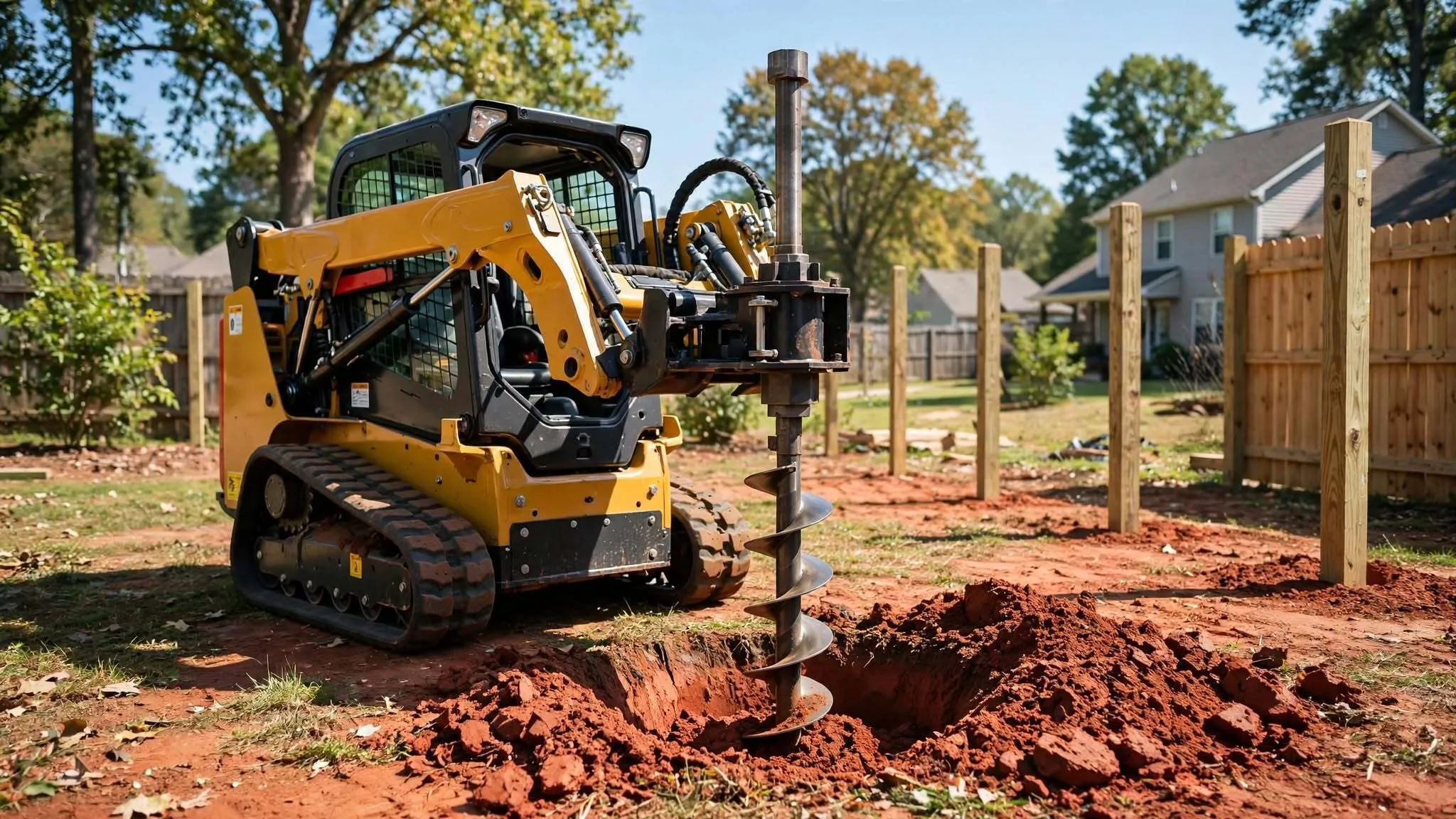 Auger Drilling Posthole