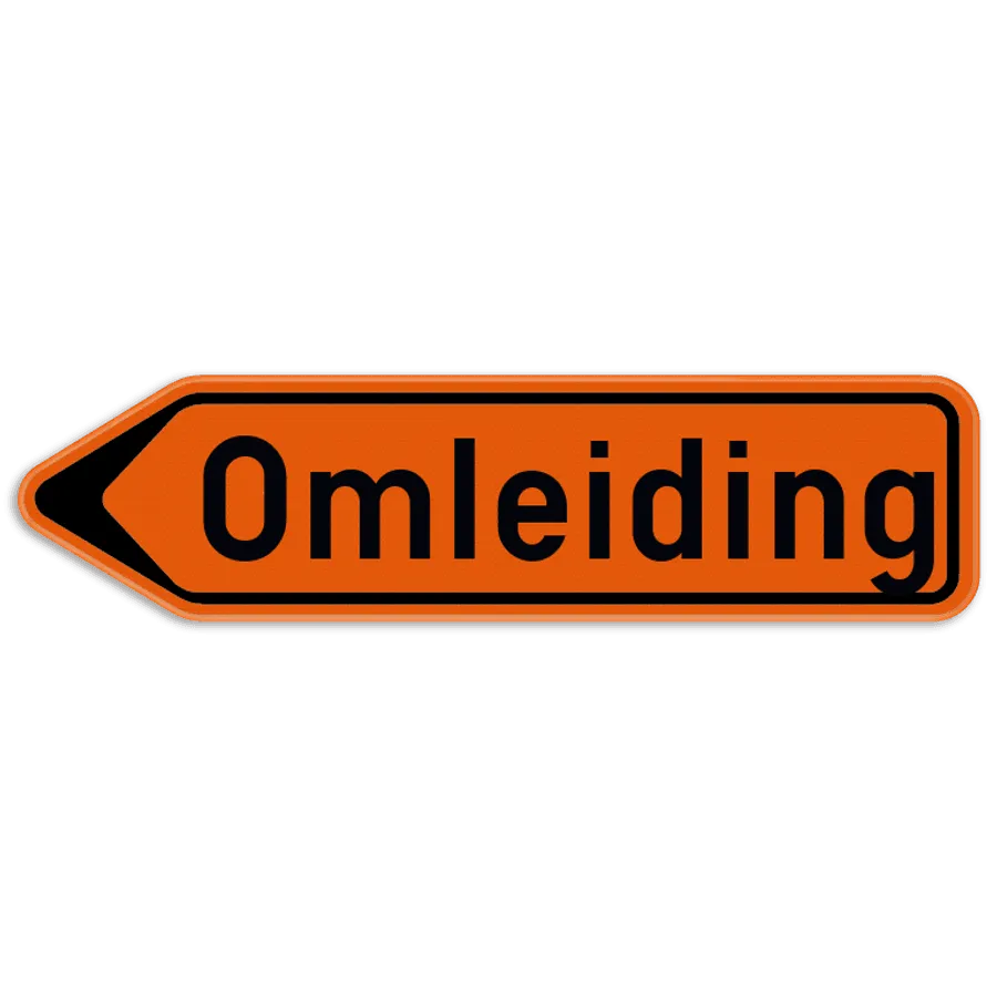 Verkeersbord SB250 F41 - Wegwijzer omleidingsweg Links