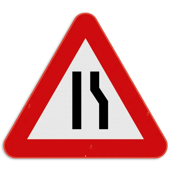 Verkeersbord SB250 A7c - Rijbaanversmalling rechts