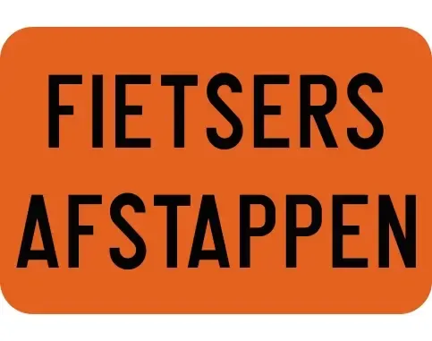 Bord fietsers afstappen