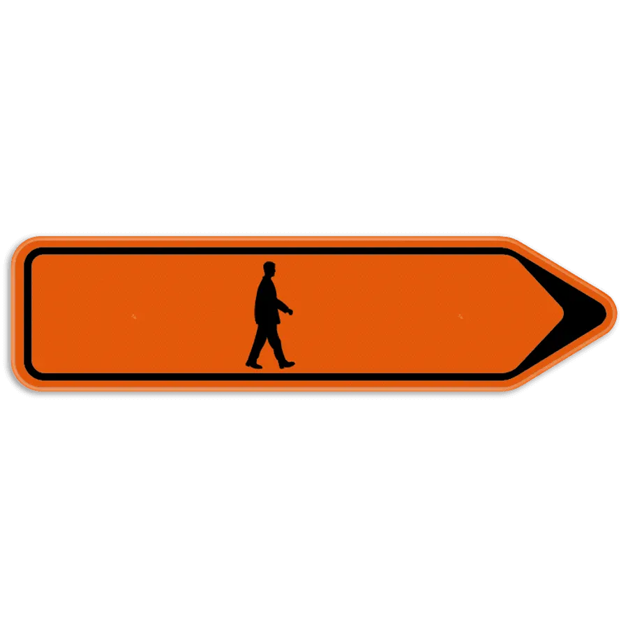 Verkeersbord SB250 F41 - Omleiding voetganger Rechts