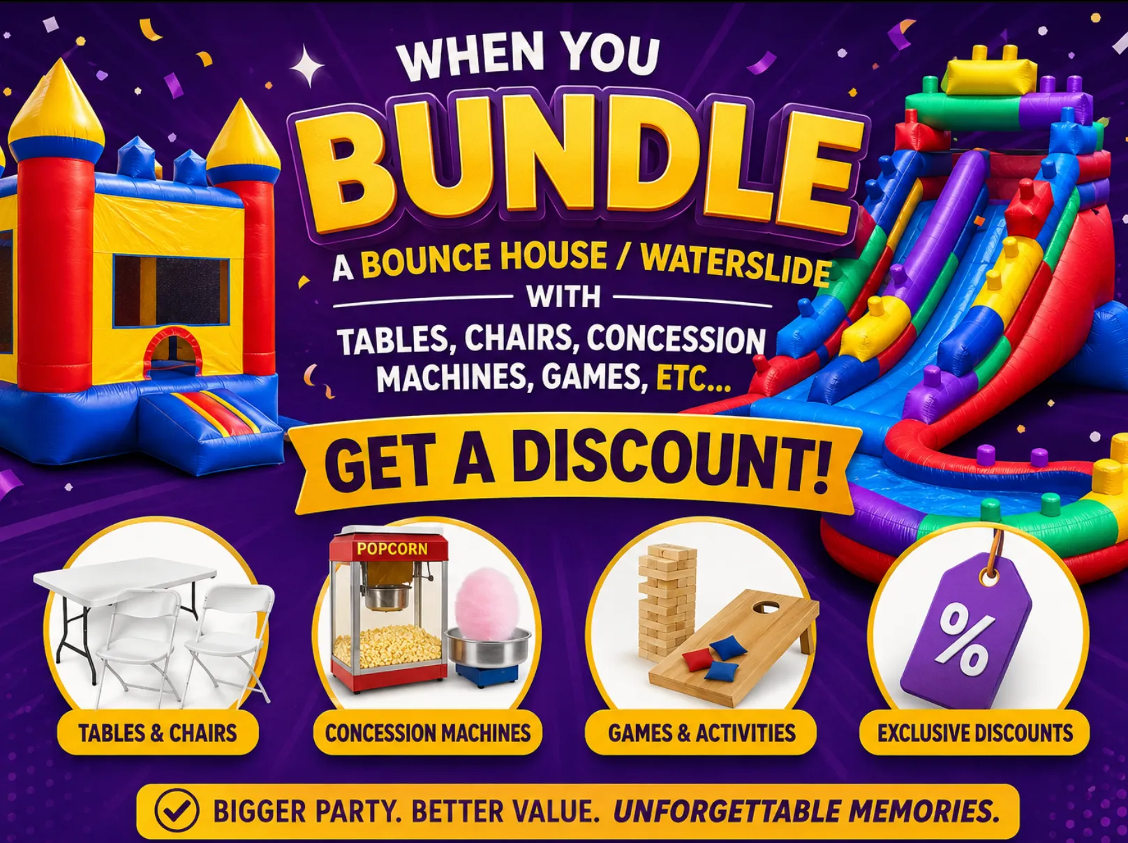 Waterslide / Bounce House Bundles