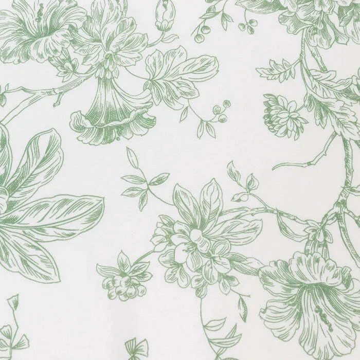 20"x20" Dinner Napkins White with Dusty Sage Green French Toile Pattern - Reusable Floral Cloth Napkins