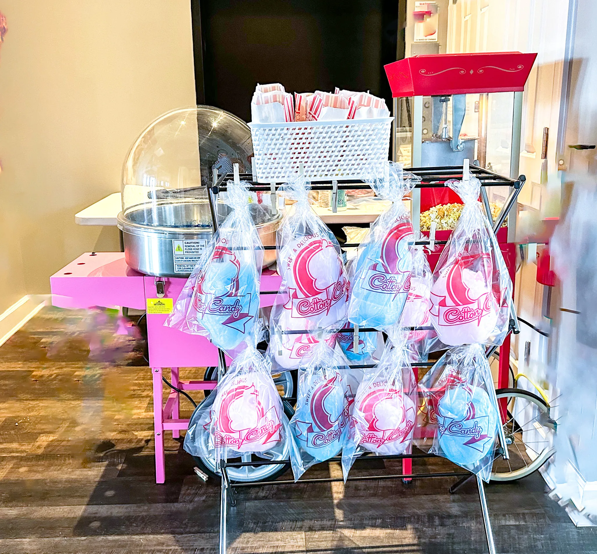 Popcorn & Cotton Candy  Unlimited for 2 Hours Up to 70 people 