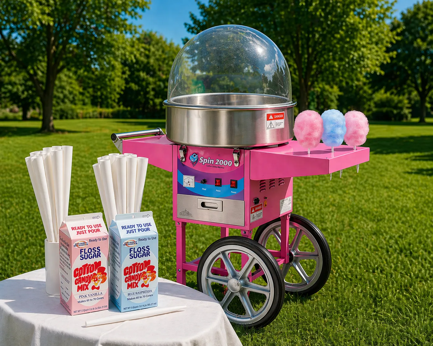 Cotton Candy Machine with Wheels Package #1 (100 people)