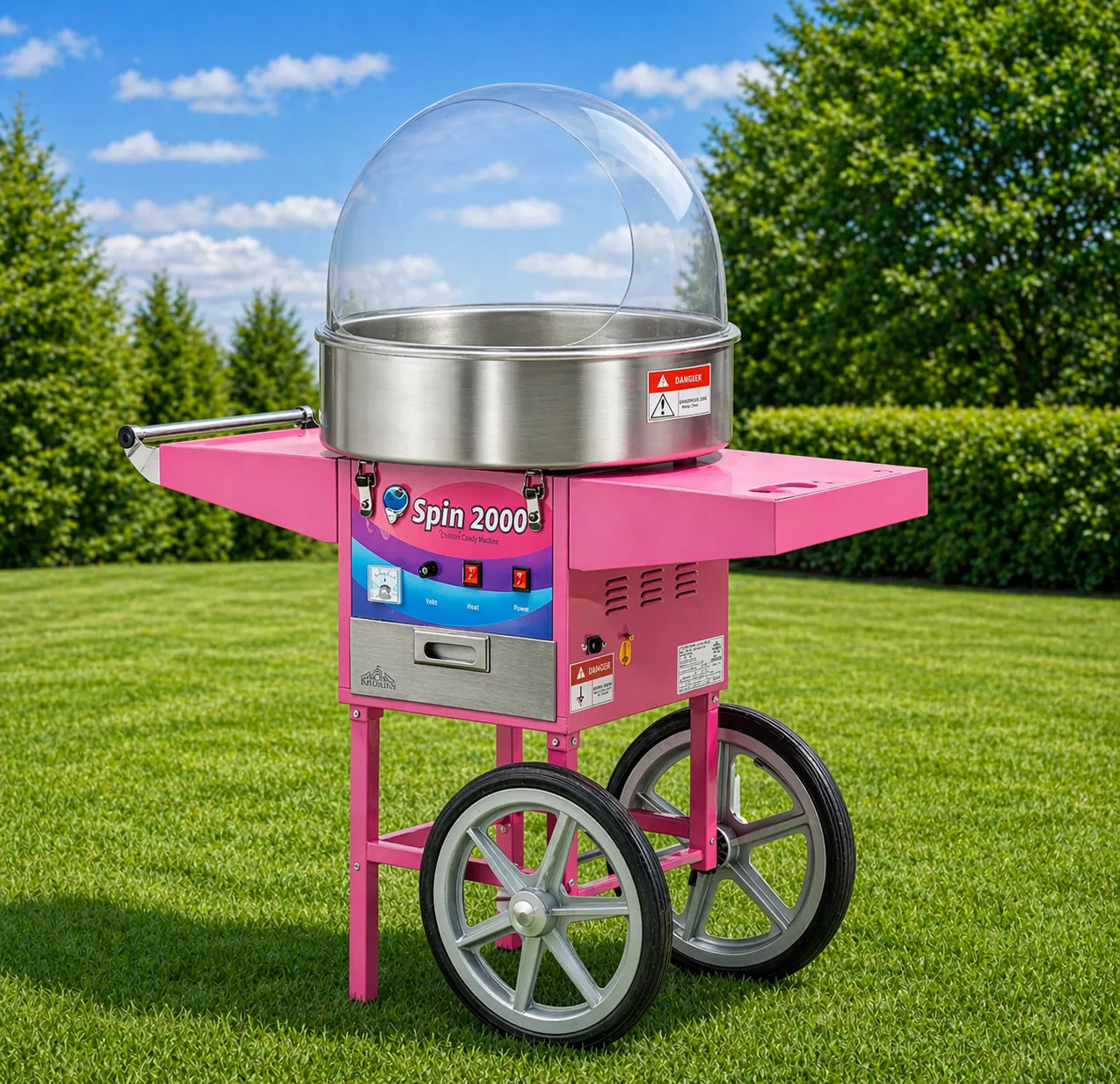 Cotton Candy  Machine With Wheels