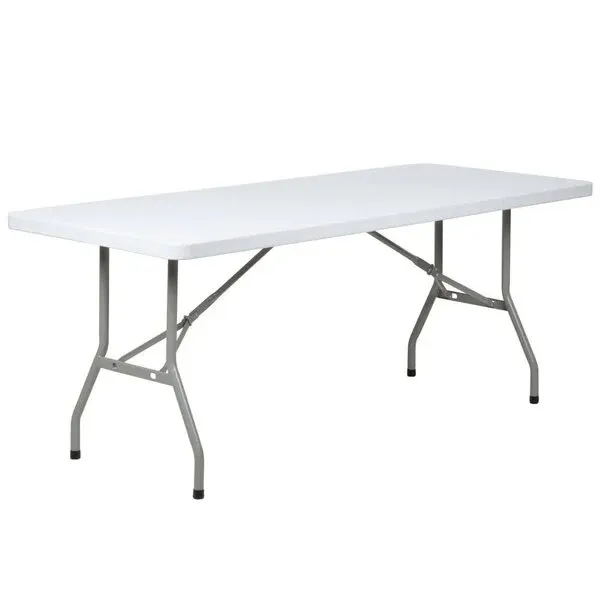 White Plastic Folding 6ft rectangle table  Table