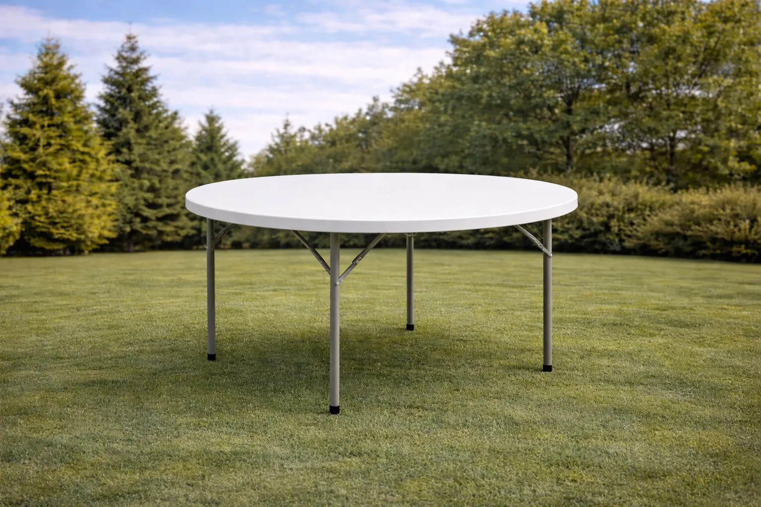 Round Tables /60" White Plastic Folding /sitting 8