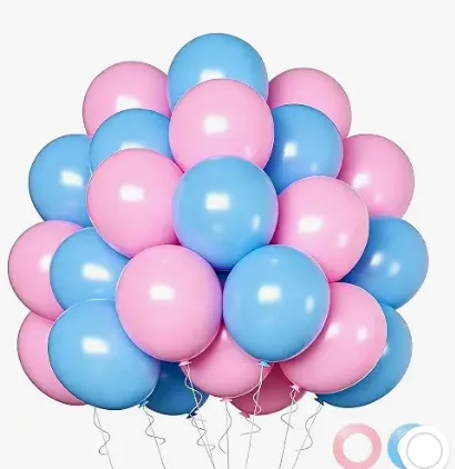 Pink and Blue Balloons (Qty. 75)