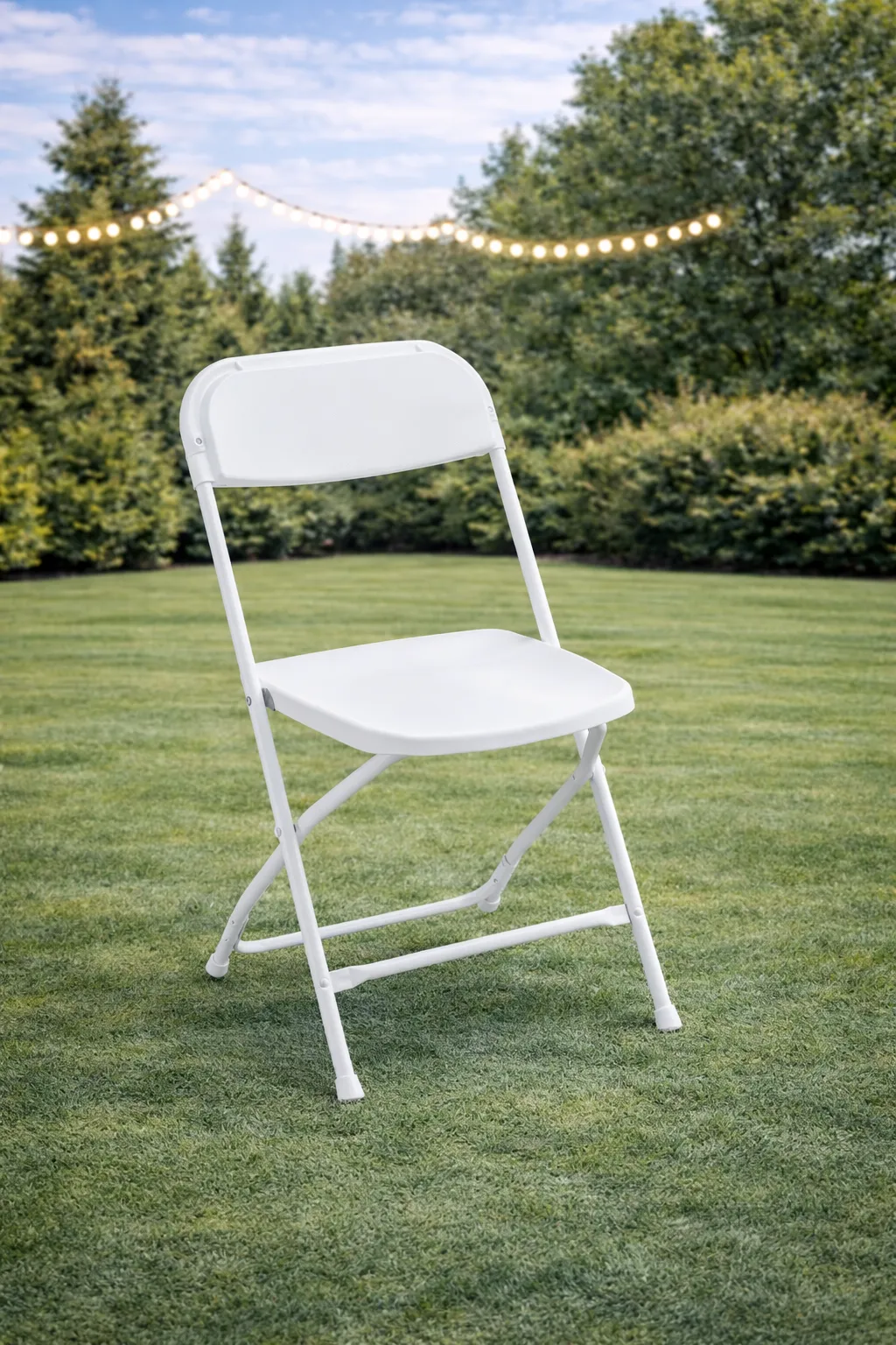 White Folding Chair /300 lb. weight capacity