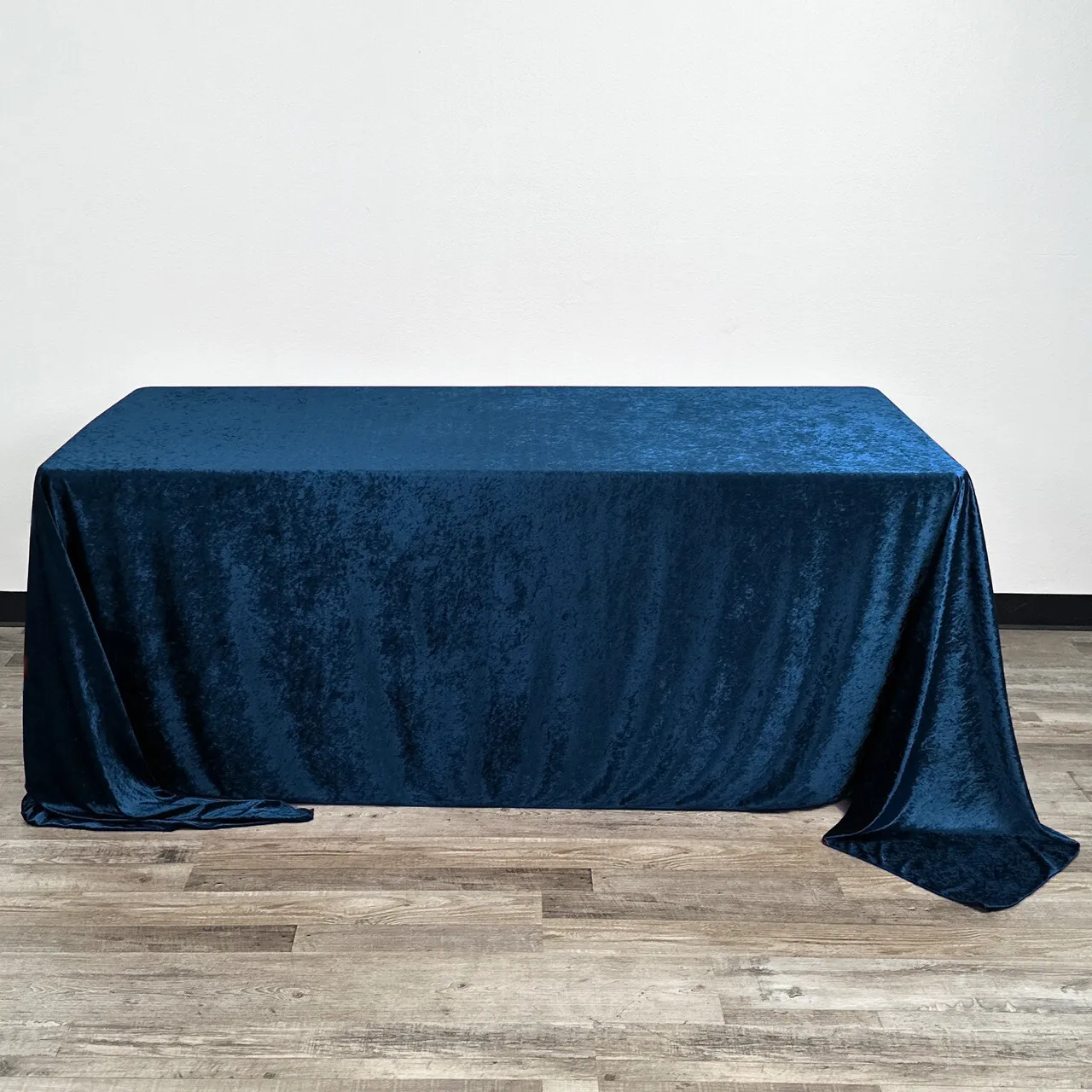  Crushed Velvet Tablecloth Navy Blue ( 90 x 156 Inch Rectangular)