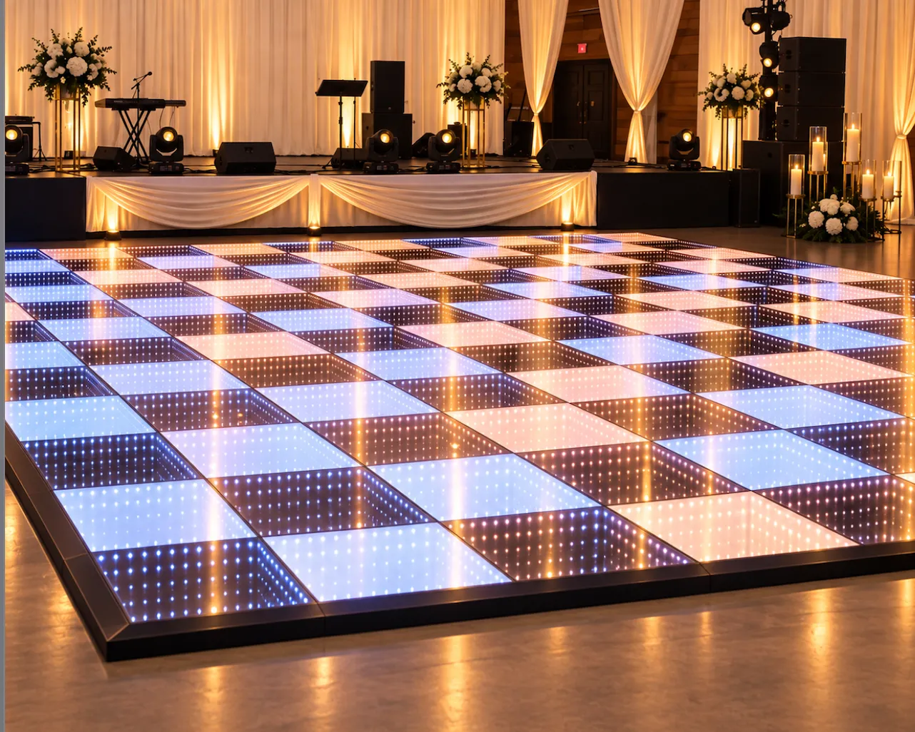 24'x24' 3D LED Infinity Dance Floor (Up to 150 Dancers)