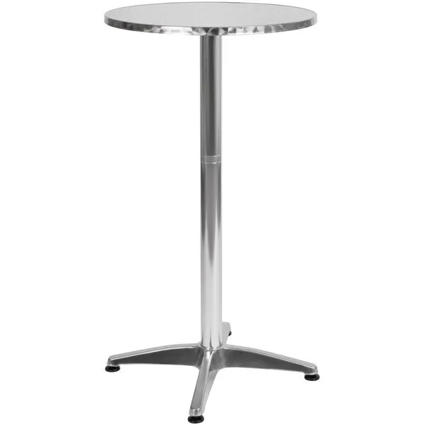 Cocktail Table - 23" 1/2 Bar Height Indoor / Outdoor Aluminum Table with Base