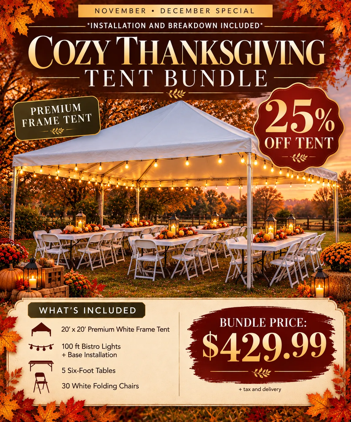 Cozy Thanksgiving Tent Bundle