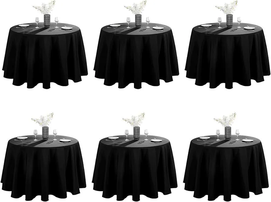 Black round tablecloth 120"