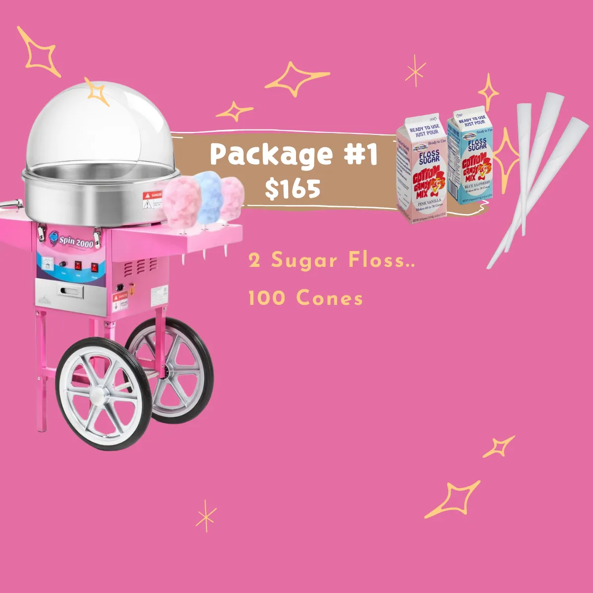 Cotton Candy Package Up to 100 People 