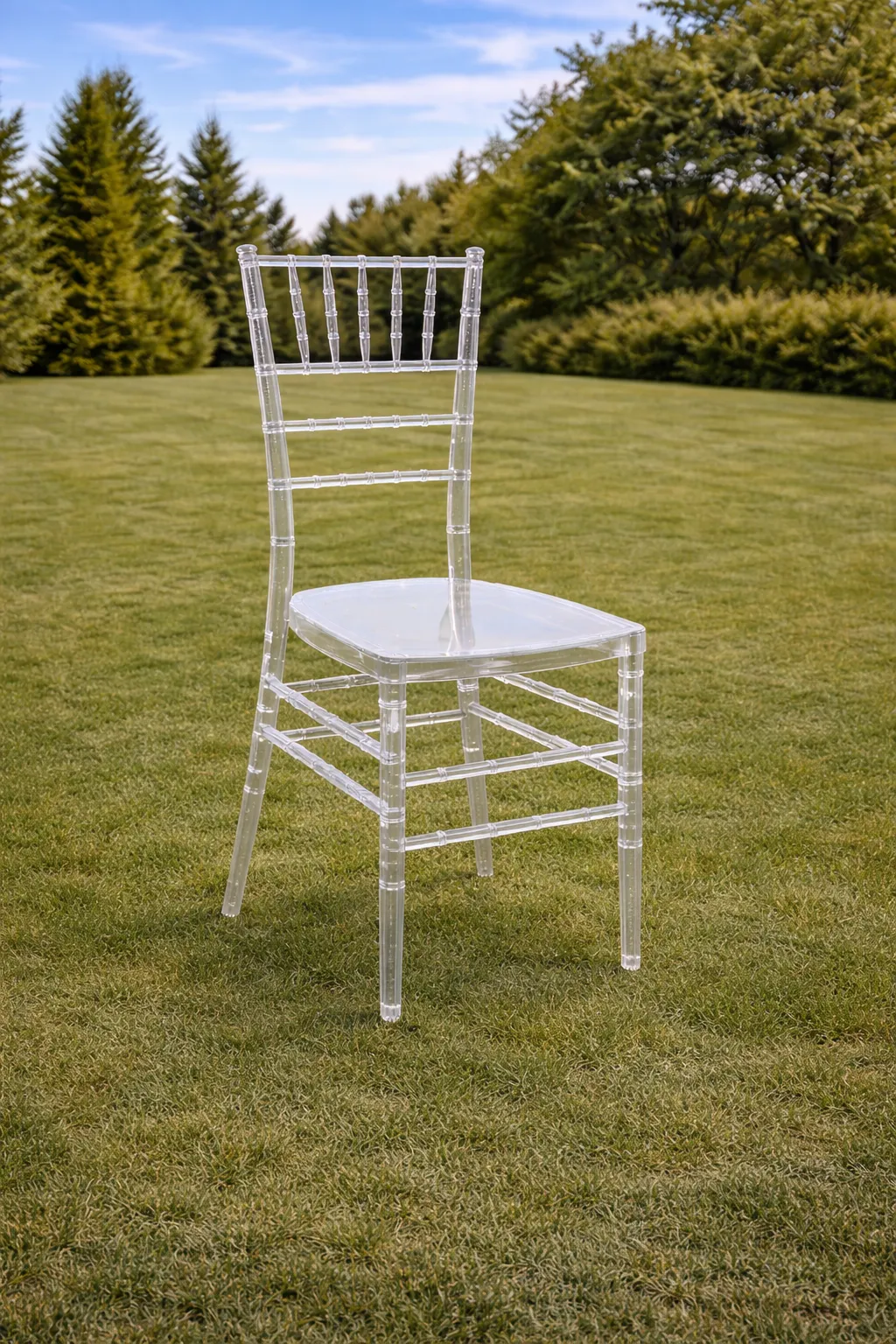 Clear resin chiavari chair (cushion not included)