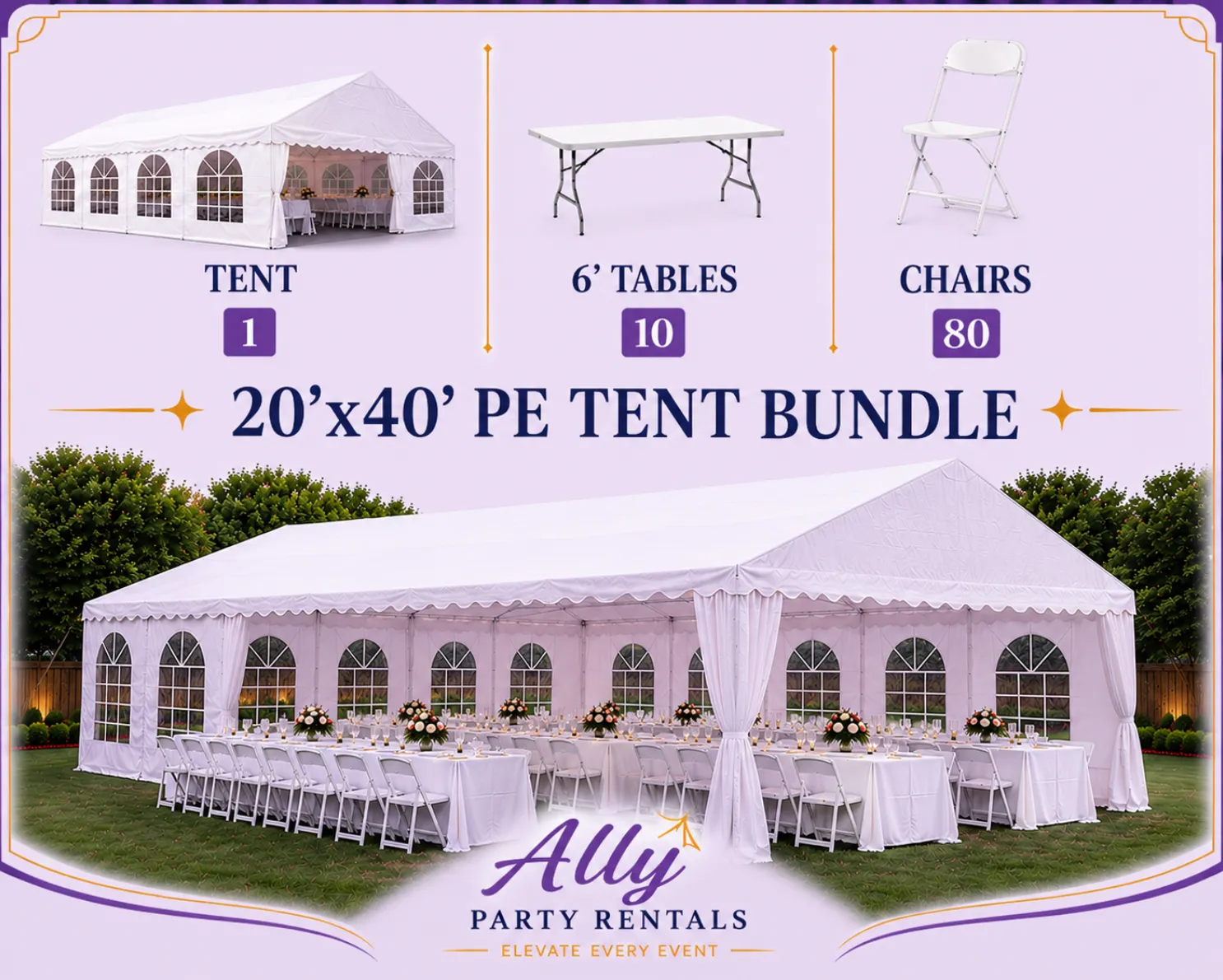 20'x40' PE Tent Bundle