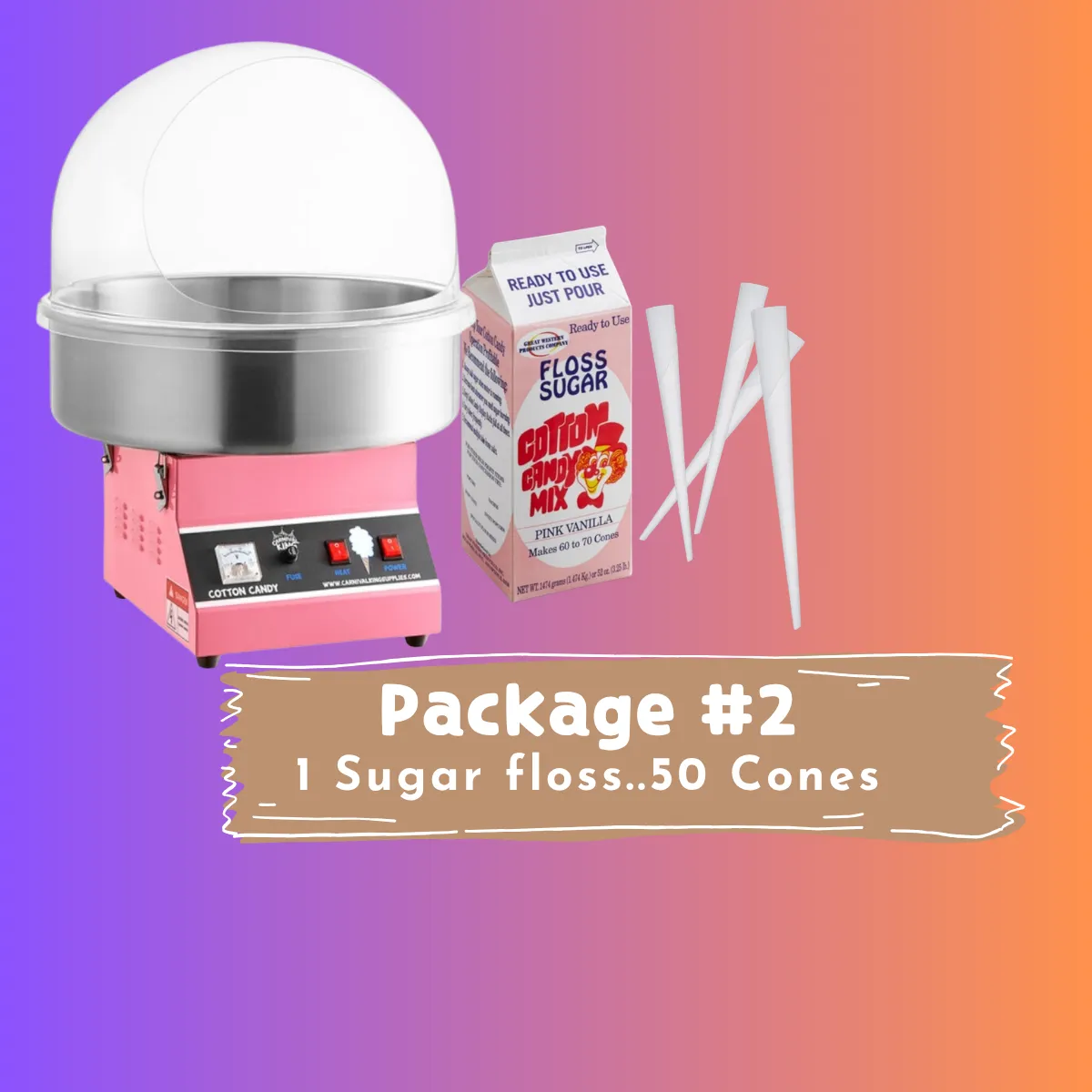 Cotton Candy table Machine with suplies package #2  