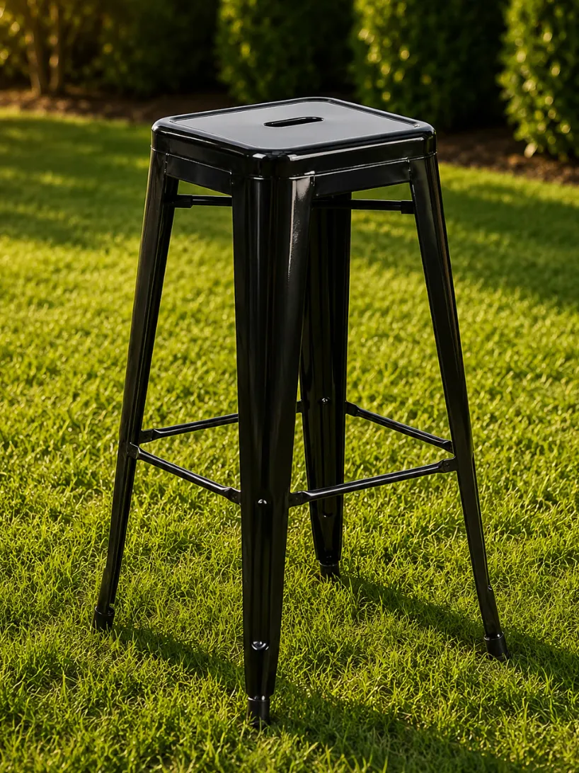 Bar Stool - Modern Backless Black