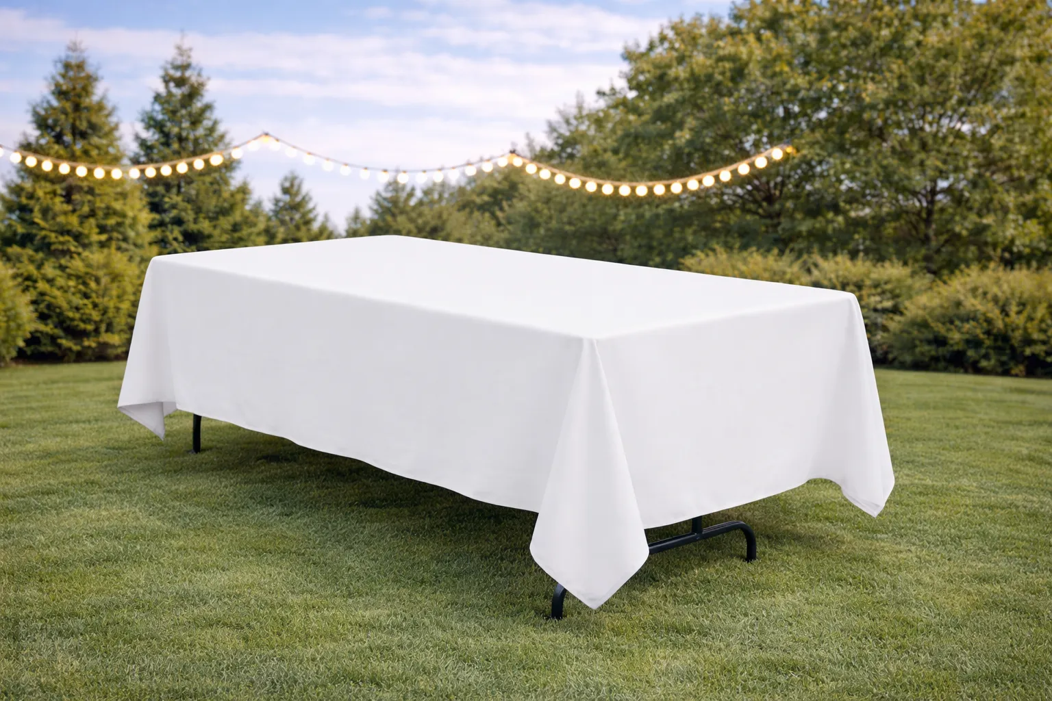 White Rectangle Tablecloth 90"x156"