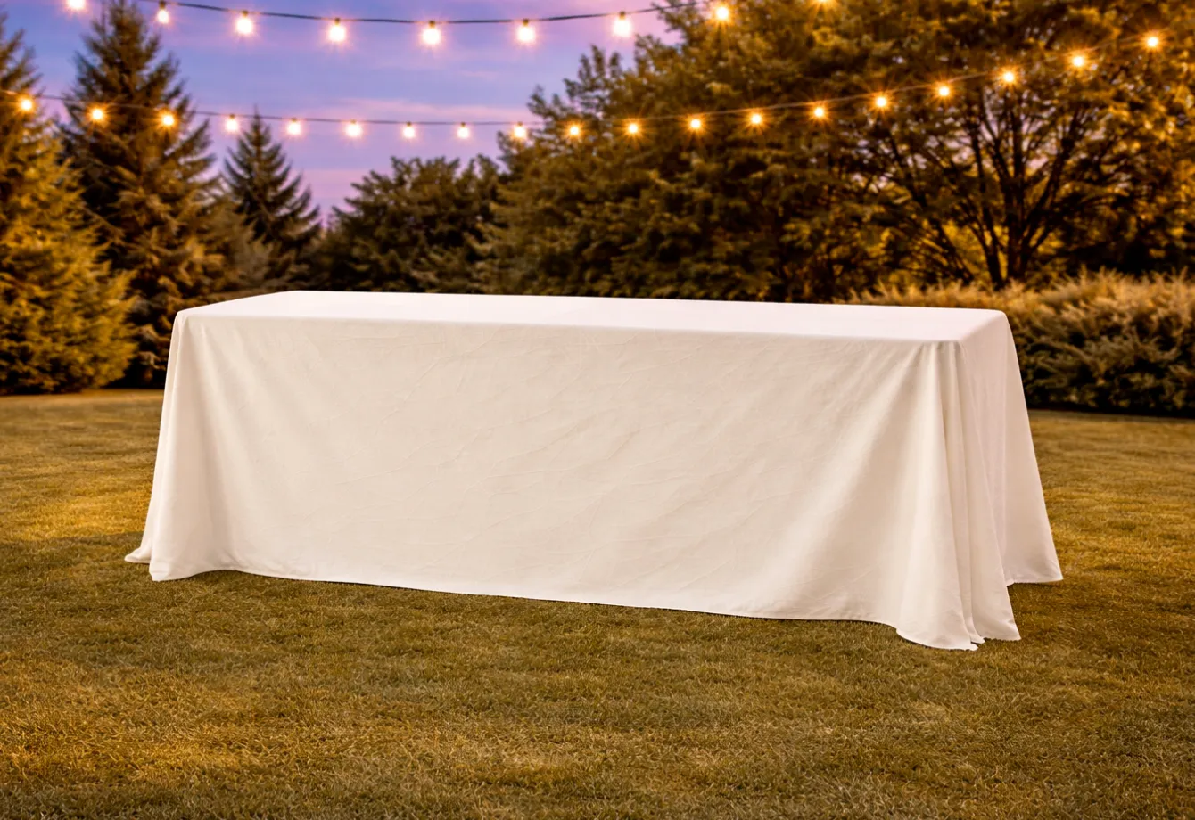 90" x 132" Rectangle Tablecloth (Fits 6ft Tables - Floor Length)