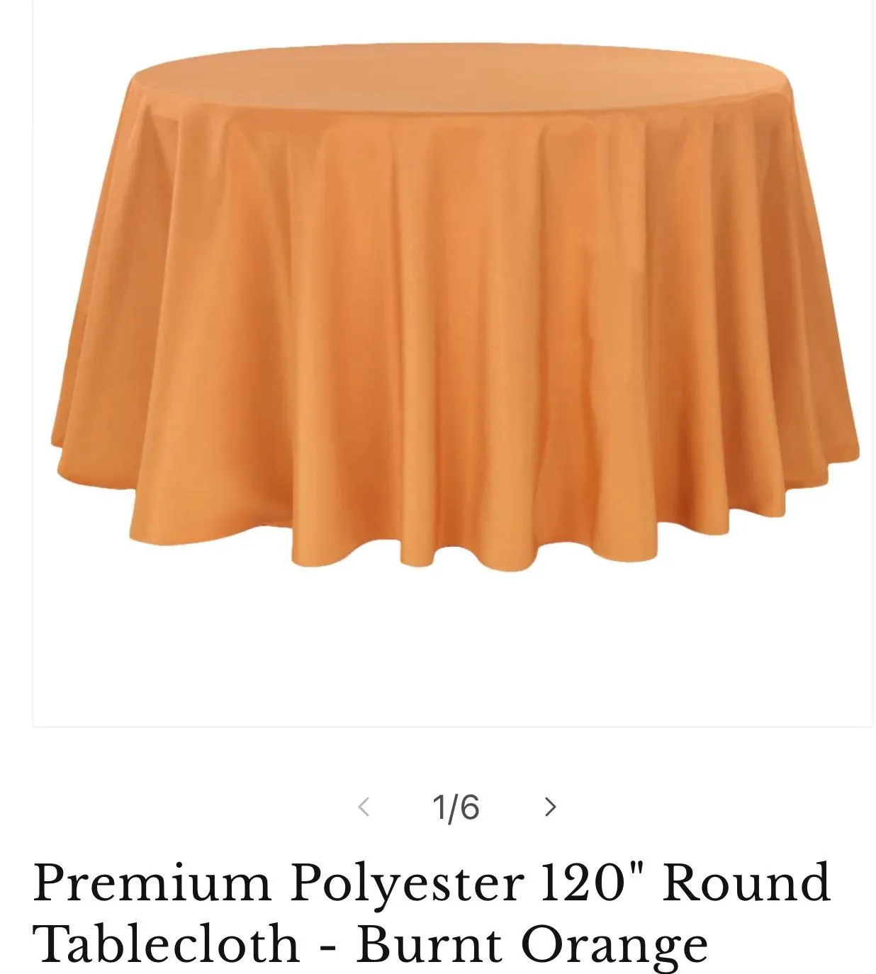 Round tablecloth 120" Burnt Orange
