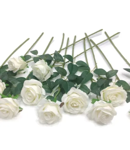 Faux White Roses