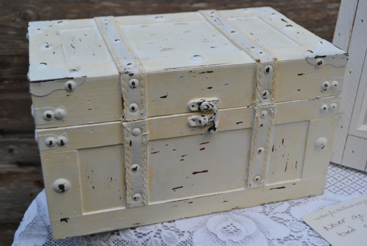 Shabby White Card Box
