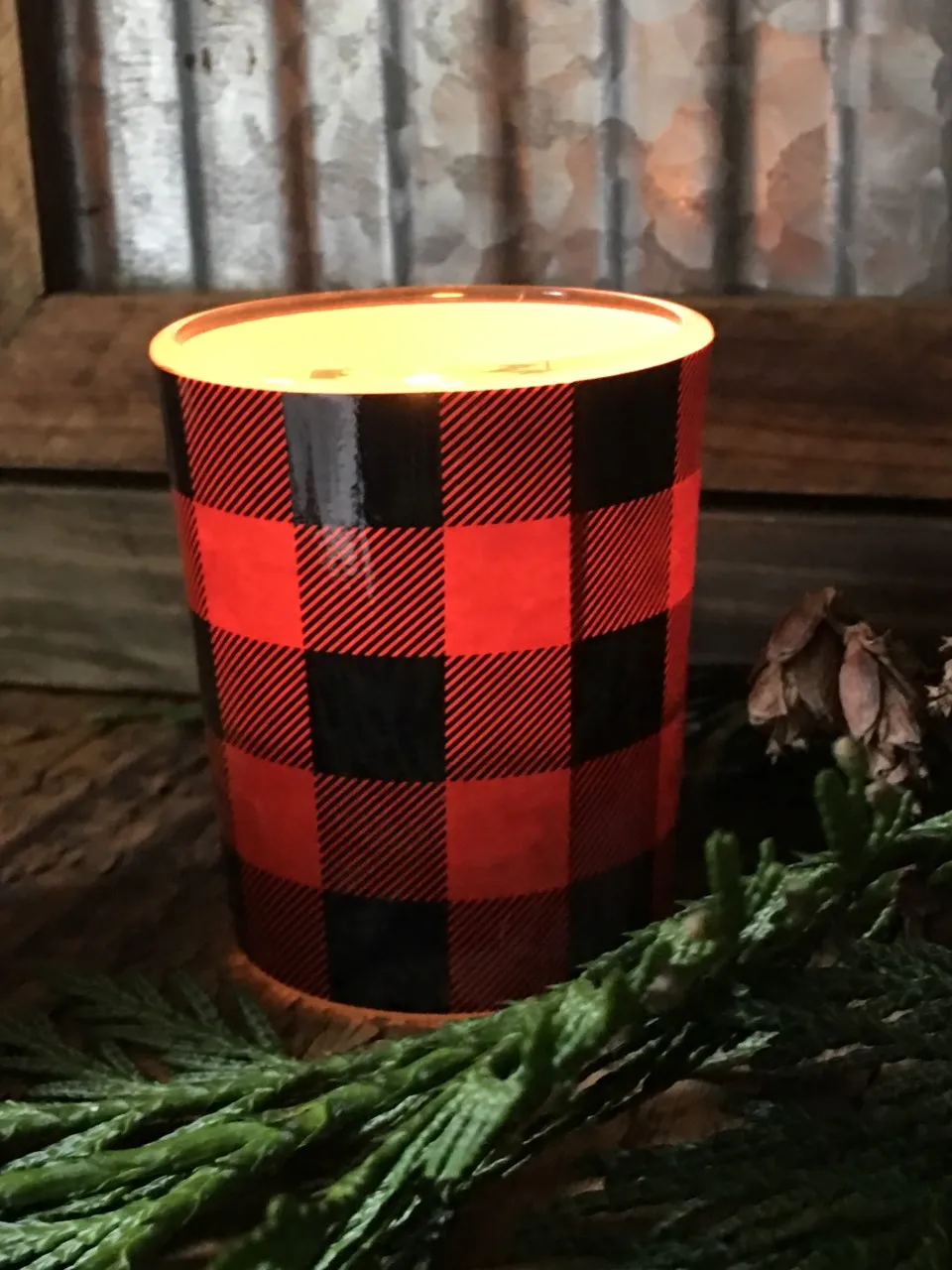 Buffalo Plaid Candle Holder