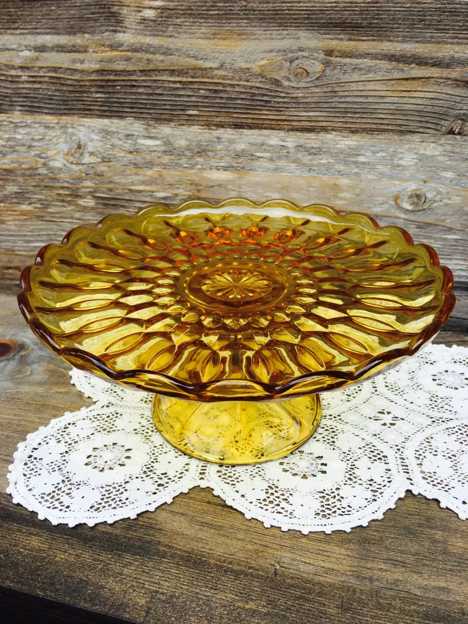 "Jill" Colored Glass Cake Stand