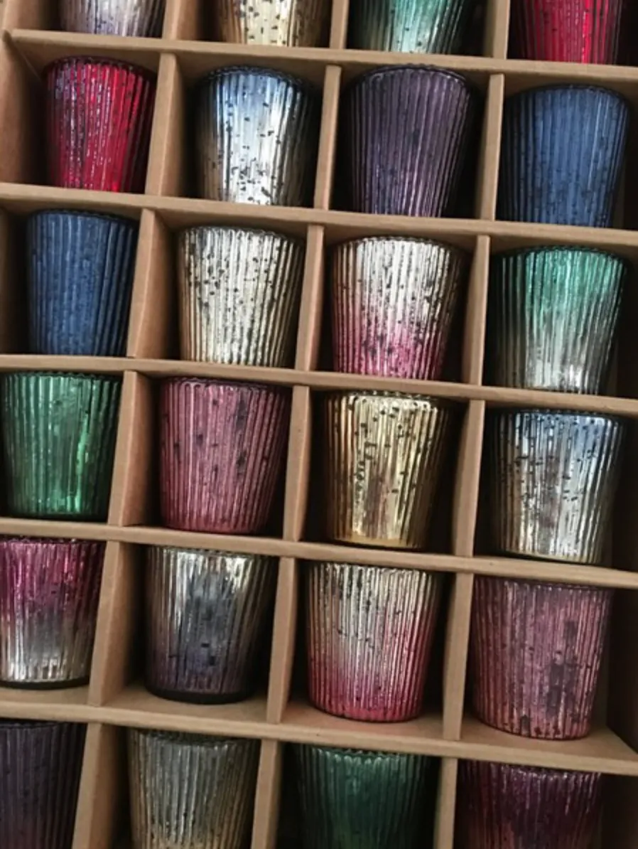 Pottery Barn Jewel Tone Mercury Candle Holder