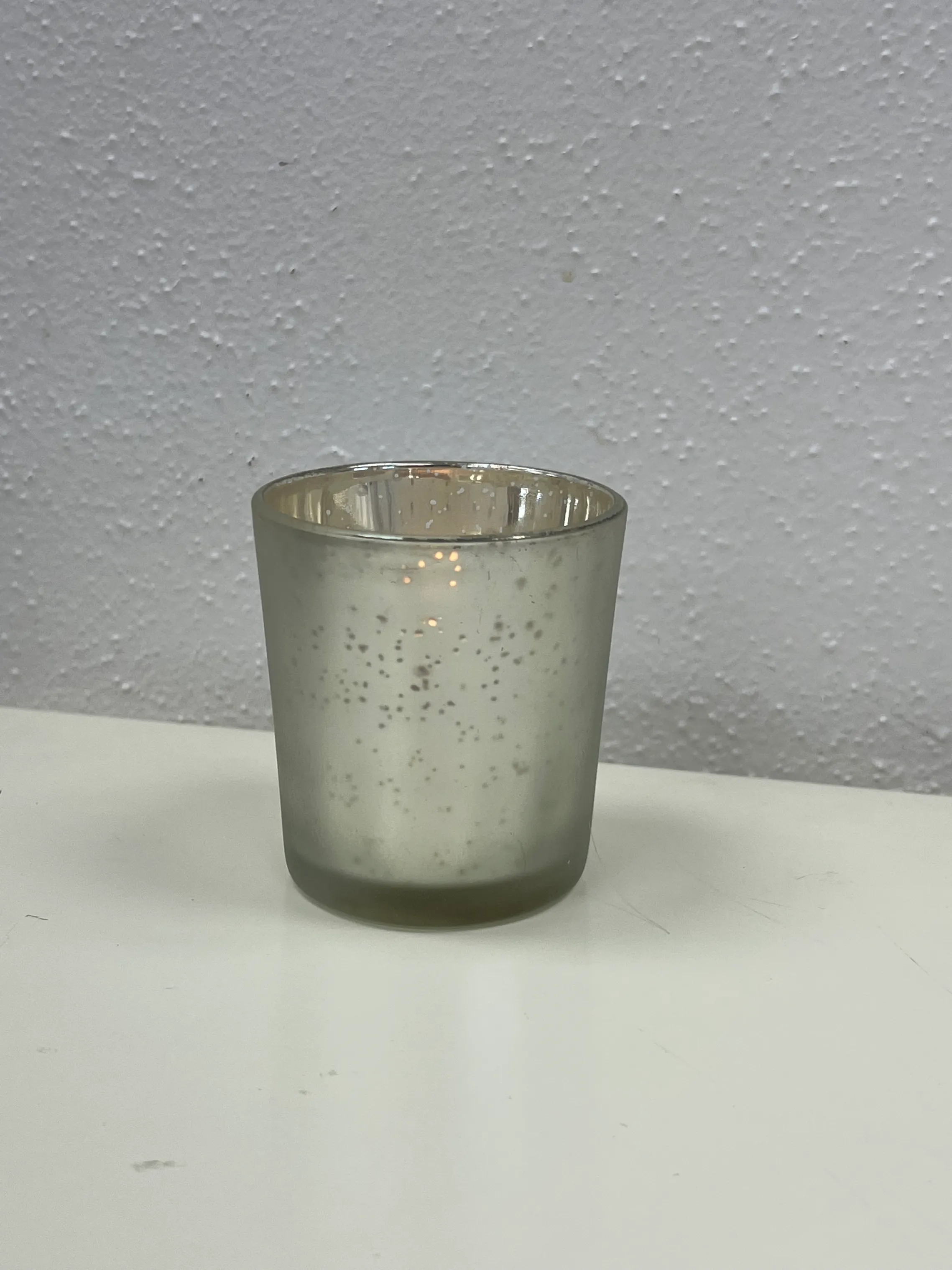 Frosted Silver Candle Votive