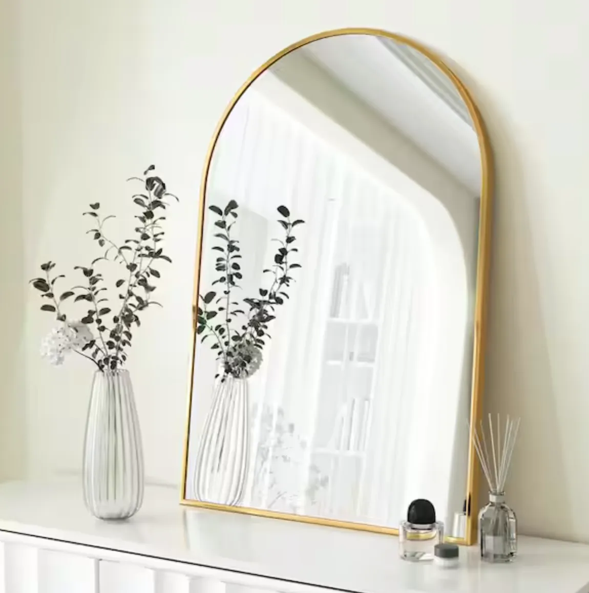 Small Gold Arched Mirror