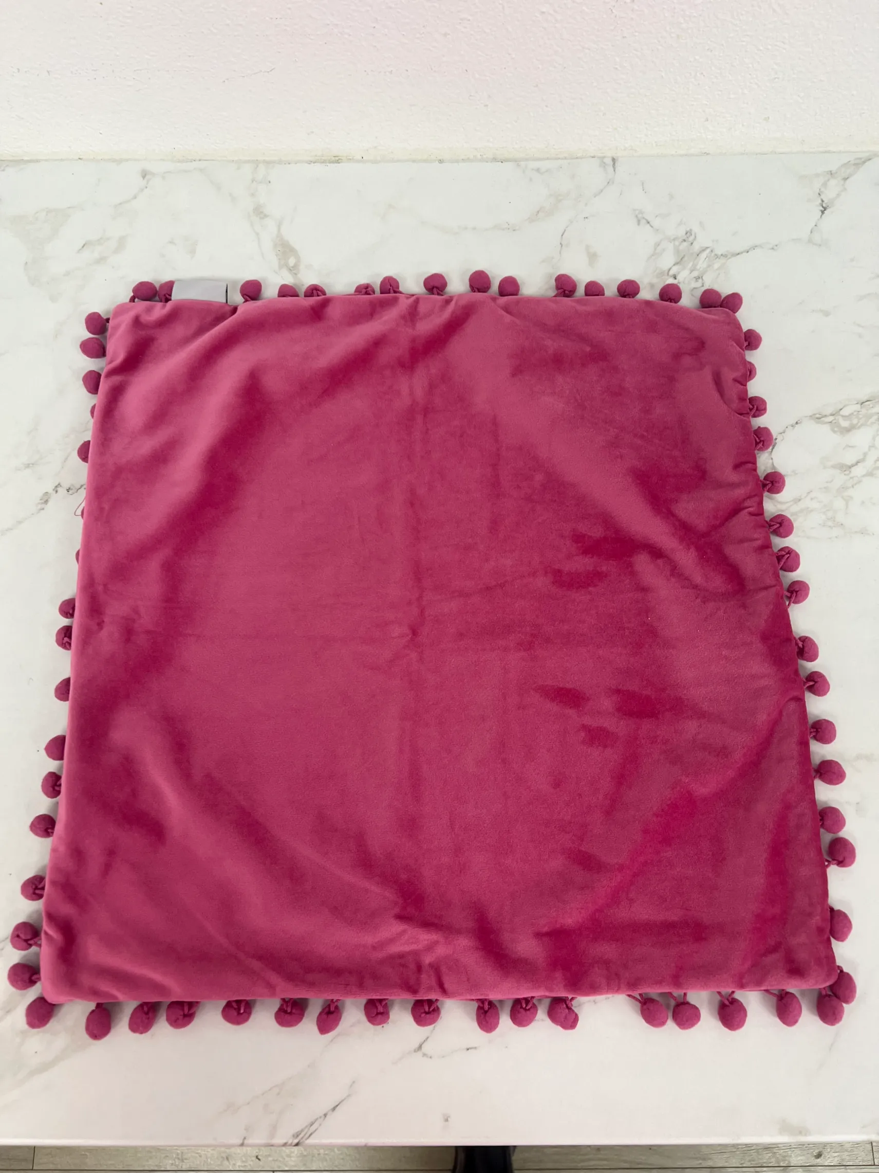 Hot Pink Velvet with Ball Tassels
