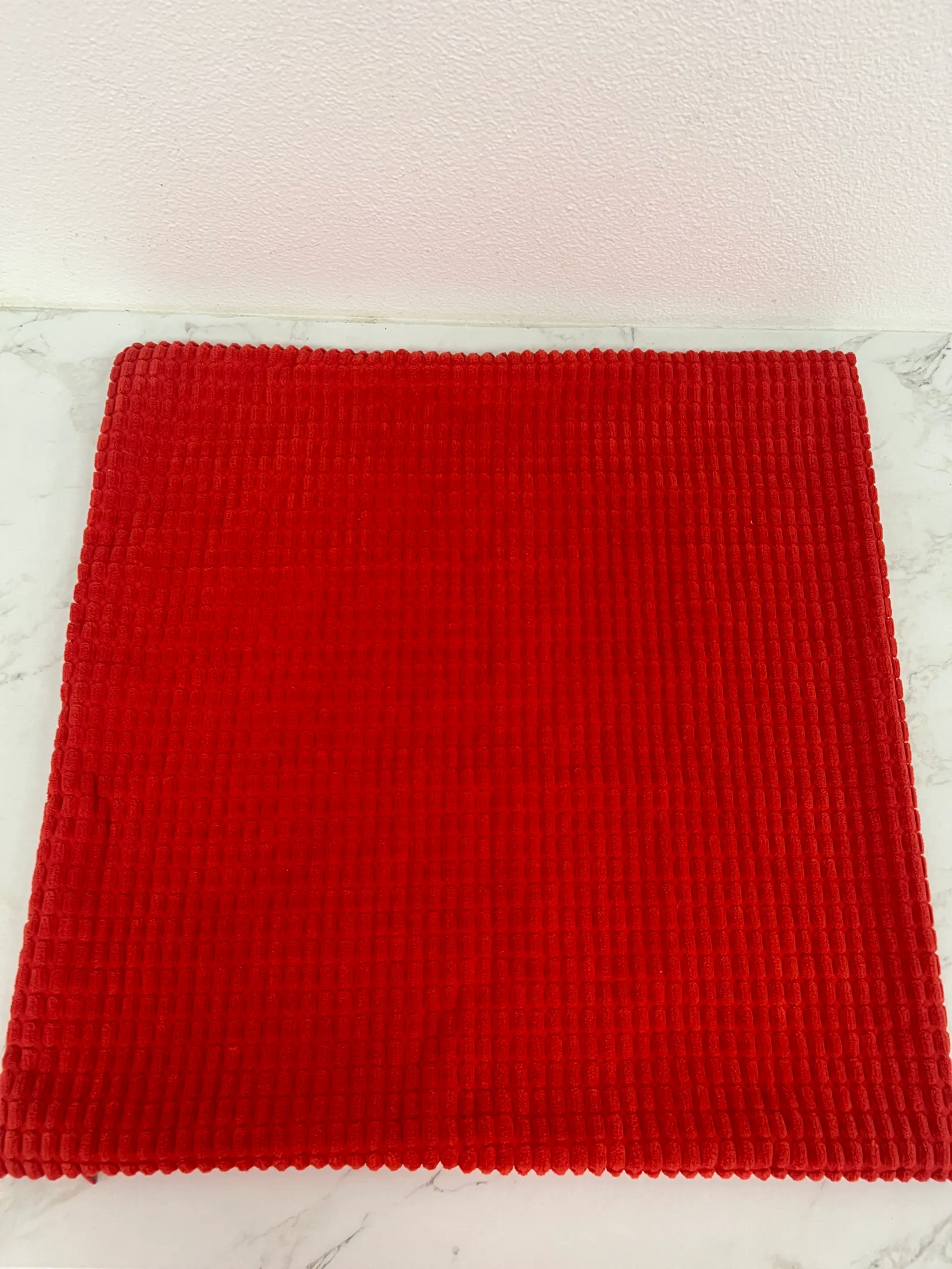 Red Ribbed Pillow Cover