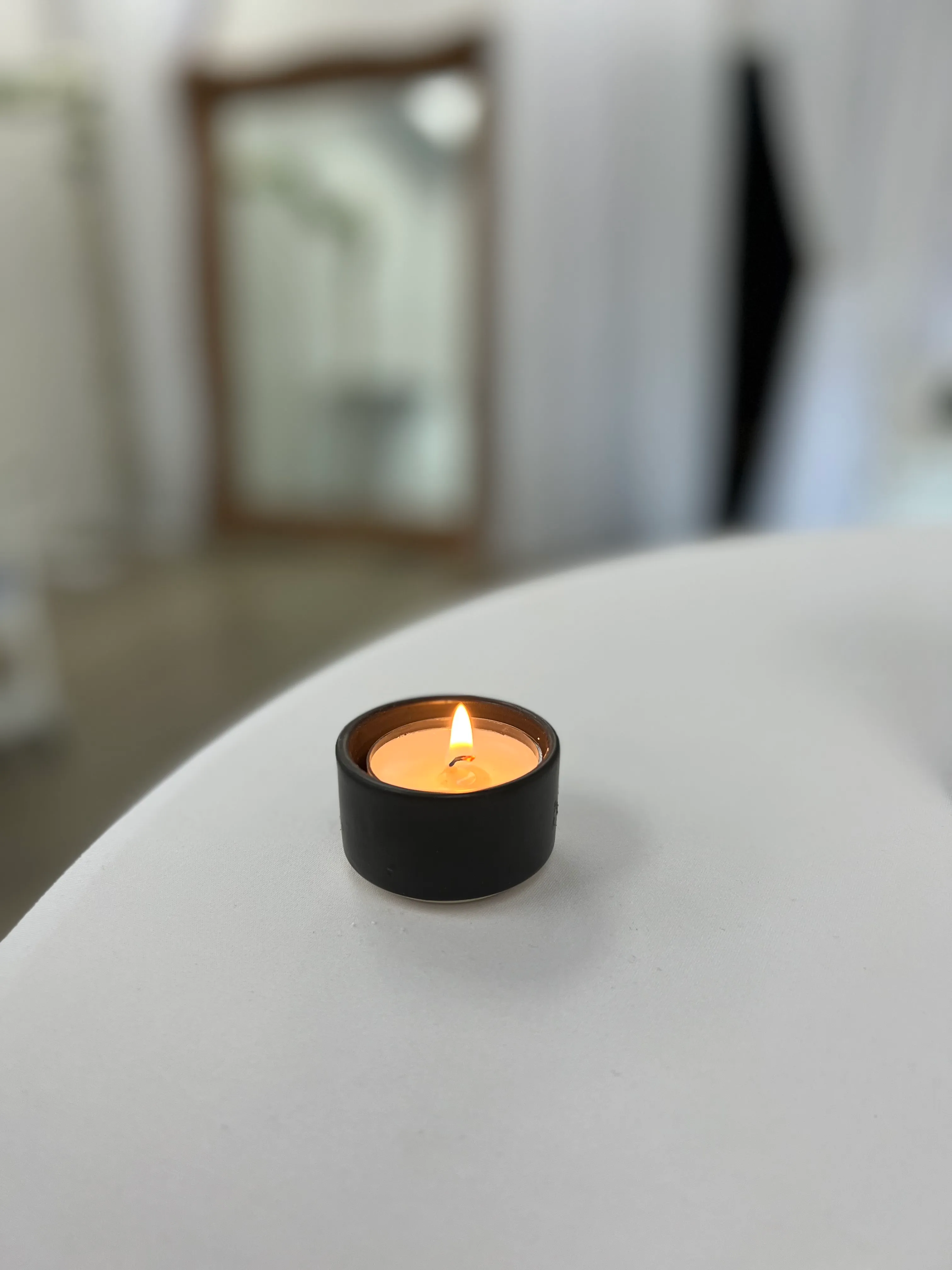 Black Stoneware Tea Light Candle Votive