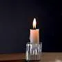 Square Clear Ribbed Candlestick Holders