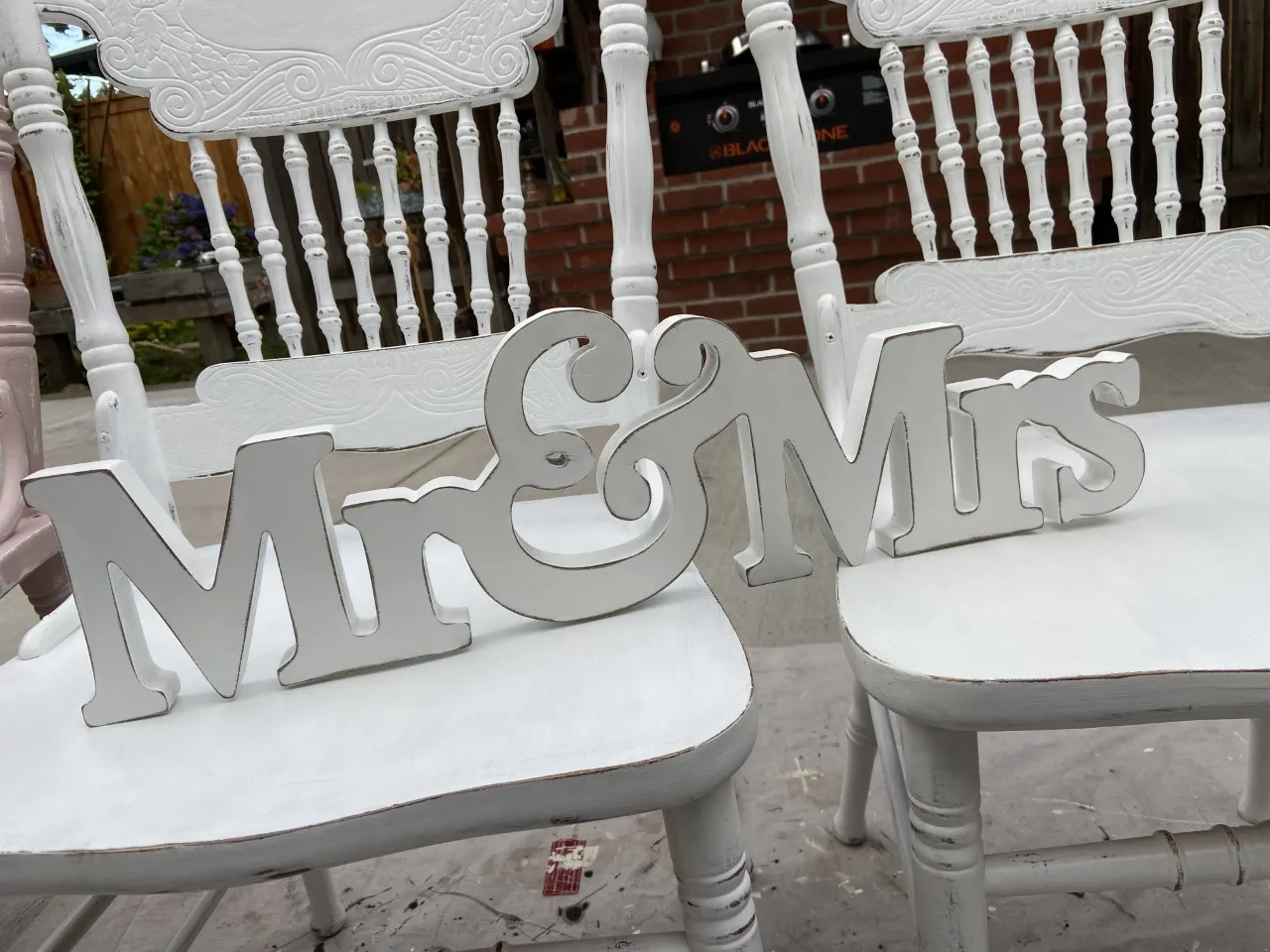 Shabby White Mr & Mrs