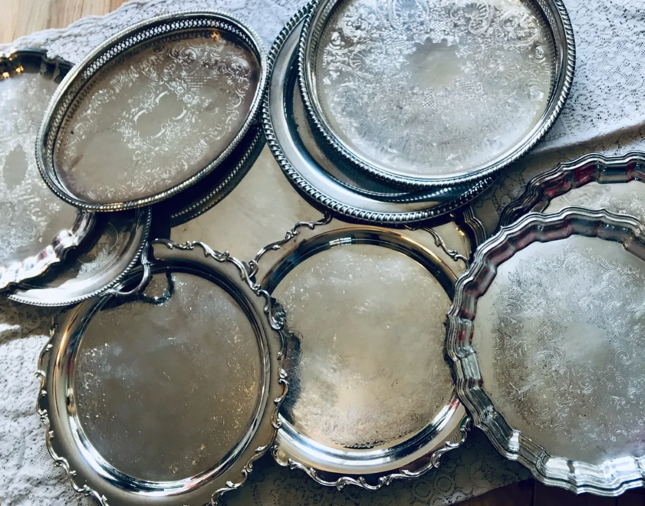 Round Silverplate Trays