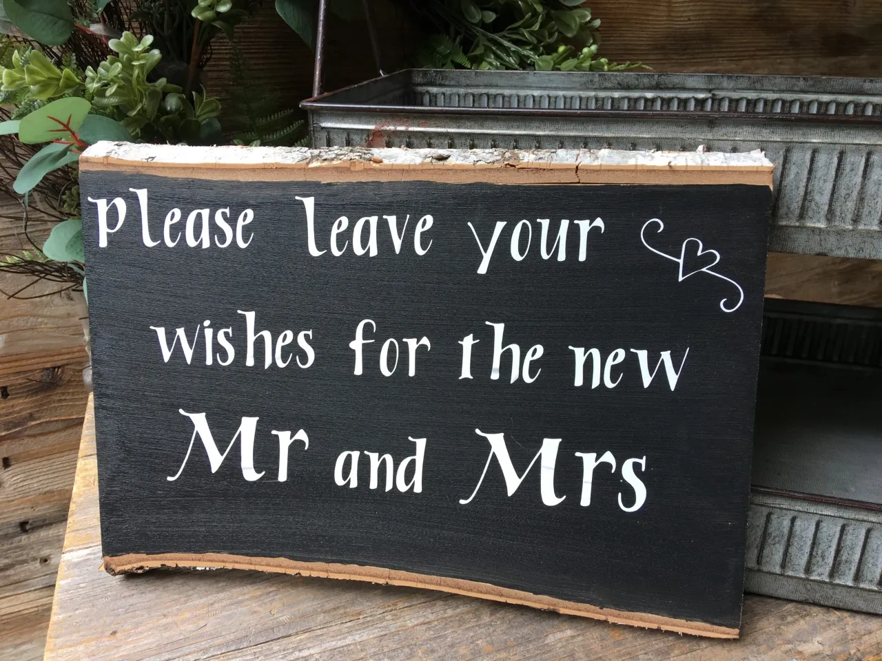    "Leave your Wishes" - Wood Slab