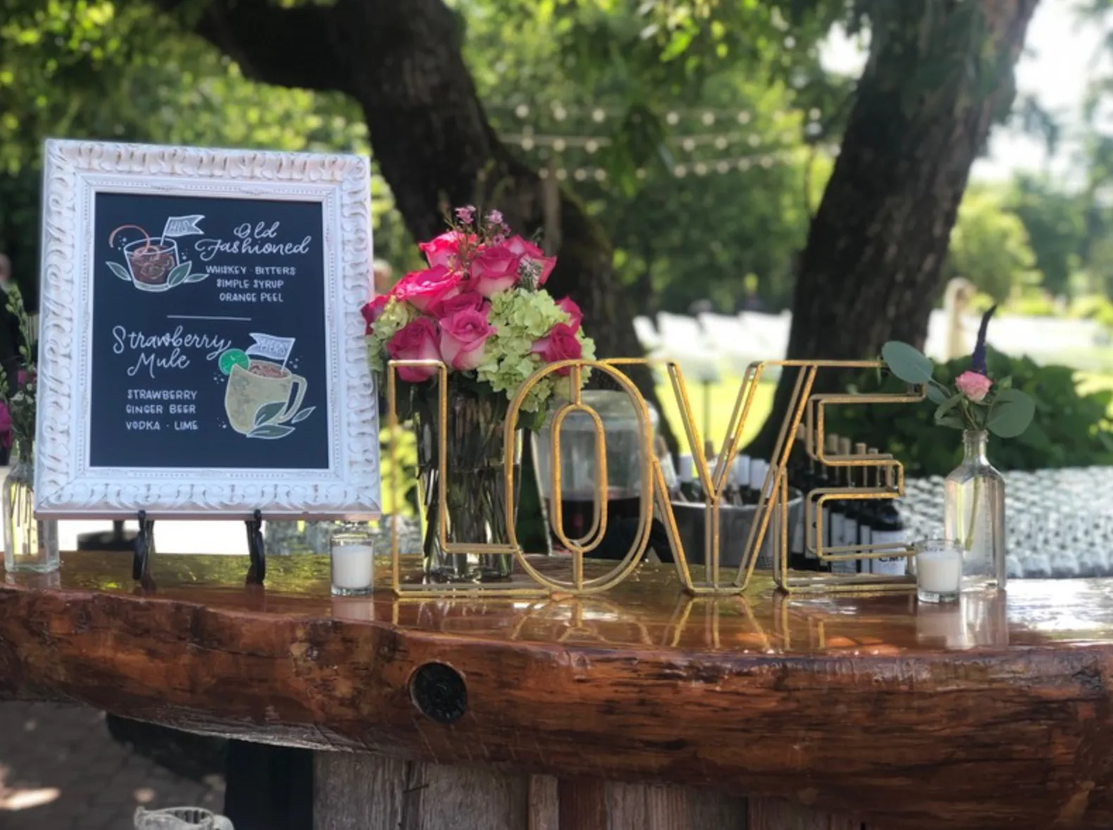 Gold Standing "LOVE" Sign