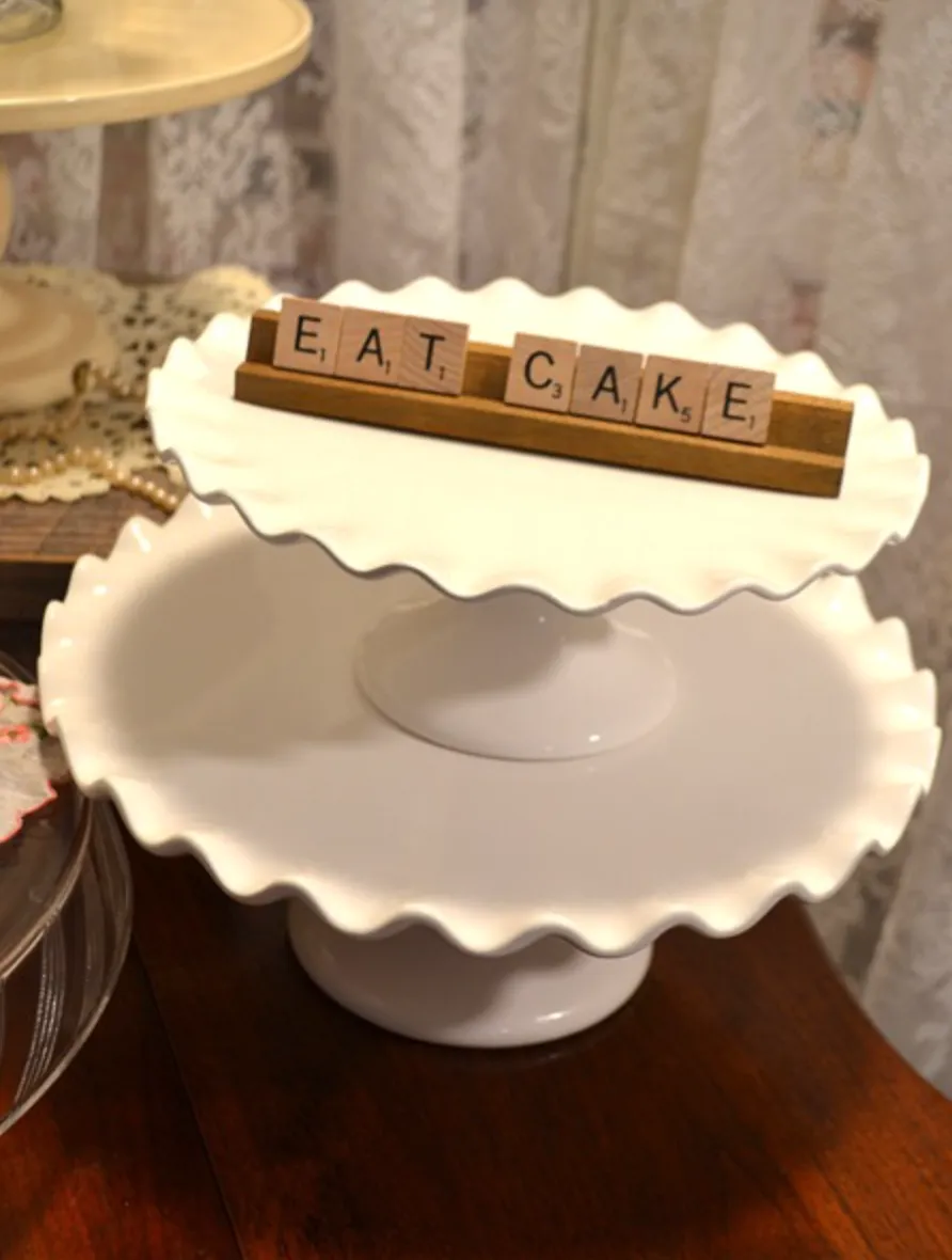 "Marie" White Cake Stand
