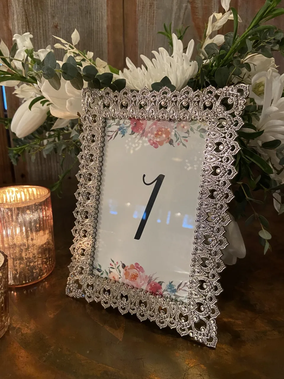 Silver Table Number Frames #2