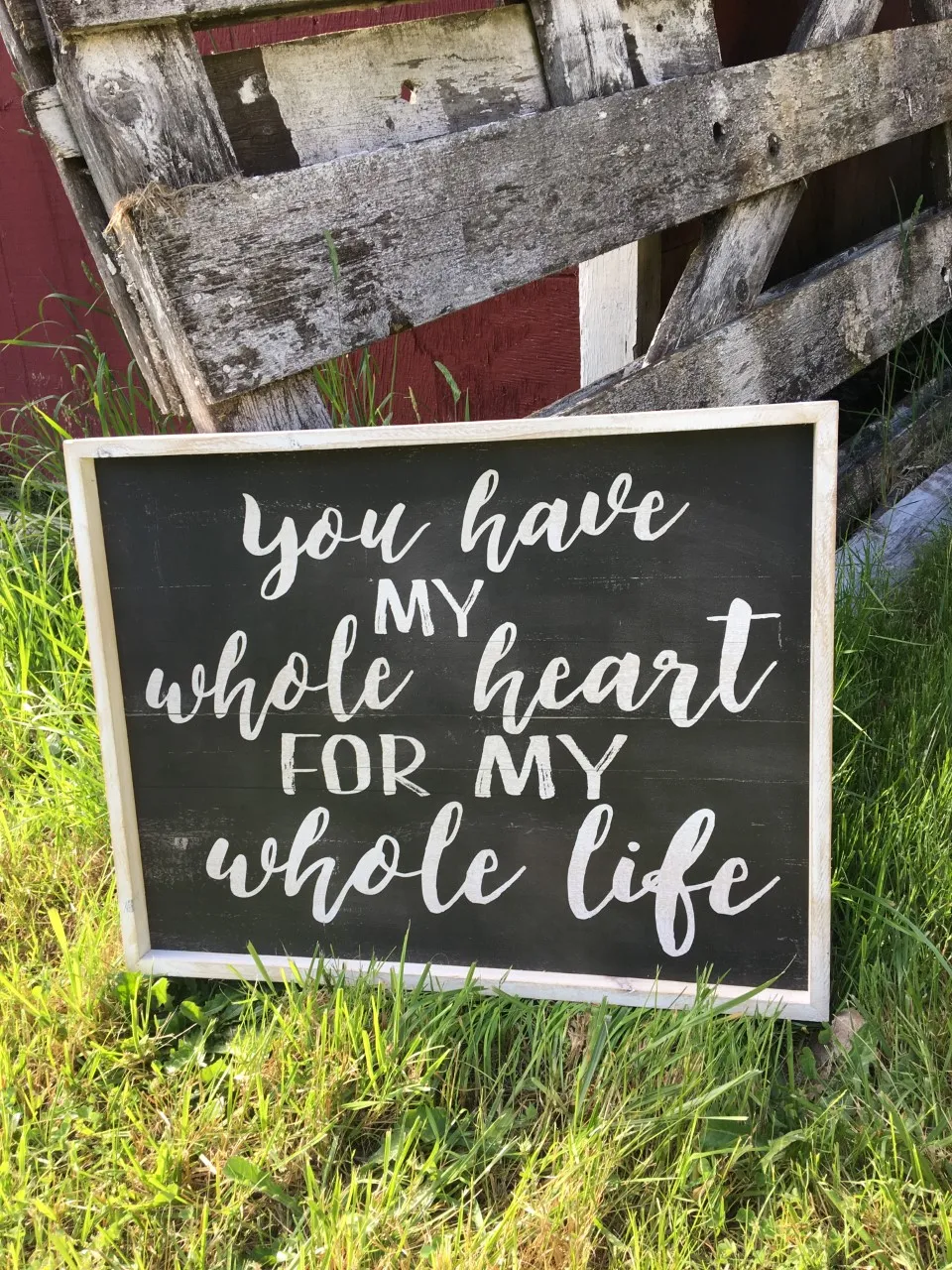 "My Whole Heart" Wood Framed Sign 